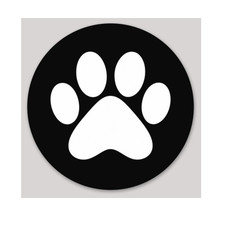 Paw Print 4x4 Black & White Vinyl Sticker Decal Dog Cat Pet Animal Lover picture