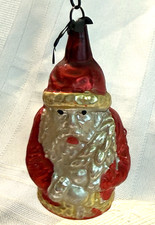 Vintage European Mercury Glass Large Ornament Santa w/Tree 6