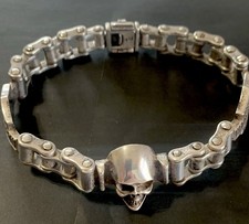 Harley-Davidson Sterling Silver Men’s Bracelet 9” – 77.7g .925 Heavy Biker Chain picture