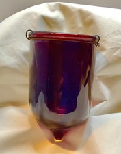 Vintage B & B Patd Ruby Red Glass Christmas Hanging Candle Lamp Fairy Light ￼ picture