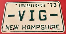 VIG Vanity License Plate New Hampshire Bookie Sports Betting High Interest Loan picture