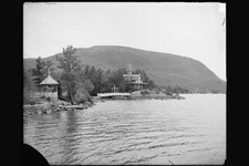 Shore,Hulett's Landing,gazebos,bridge,waterfronts,Lake George,New York,NY,1900 picture
