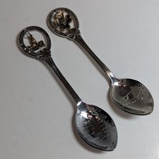 Vintage North Carolina & Washington DC Travel Souvenir Spoons with Charms 3.5 In picture