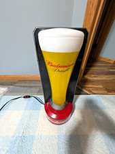 Budweiser Draught Electric Lighted Beer Glass Desk Lamp Anheuser-Busch picture