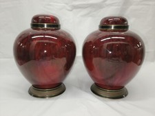 1930s SEVRES PAUL MILLET art deco lidded Jar Ox blood french porcelain PAIR 5383 picture