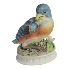 Vintage Lefton China Handpainted Eastern Blue Bird #KW1637 Porcelain Figurine  picture