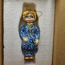 VTG Ashton-Drake Mrs. Beasley Glass Christmas Ornament 2001 Heirloom w/ Box COA picture