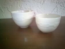 Longaberger Pottery Ivory Nested Bowls SET OF 2 picture