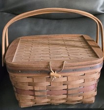 LONGABERGER CRISCO AMERICAN PIE CELEBRATION 1991 BASKET with Wood Riser picture