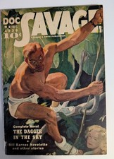 Doc Savage Dec 1939 VG Emery Clarke Art Lester Dent Dagger in the Sky Pulp Key picture