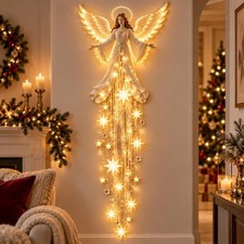 Angel Blessing Wall Light,Starglow Cascading Christmas Angel with Glowing,1 picture