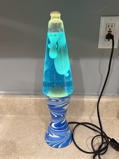 VINTAGE 1999 LAVA LITE BLUE SWIRL PSYCHEDELIC LAMP 