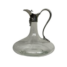 Vintage Etain Fait Main Jean Goardere Pewter & Glass Decanter w/ ornate detail picture