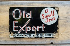 Rare 1930's OLD EXPORT BEER SIGN REVERSE ON GLASS ROG Old German Cumberland Md picture