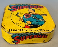 Vintage 1940-1950s Superman Mechanical Dime Register Bank  picture