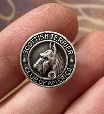 Vintage Scottish Terrier Club Of America Pin With Gem Dog Show *BENT POST* picture