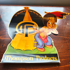 Thompson Products Tee Pee Cutout Advertising Sign 1954 Multicolor picture