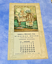 ANTIQUE JANUARY 1915 NURSERY RHYME ADVERTISING CALENDAR BY CLARA BURD LANSING MI picture