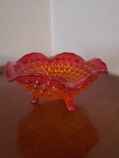 Vintage Amberina Hobnail Footed Dish Bowl picture