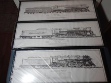 New Vintage FRAMED DRAWING - N&W 611, C&O 614, NYC 5405 Berkompas (YOUR CHOICE) picture