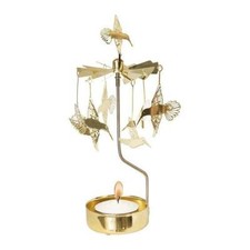 Anglaspel Hummingbird Bird Rotary Tealight Candle Holder NIB Sweden Metal picture