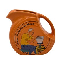 Fiesta Frederick H Rhead Disc Juice Pitcher Tangerine 1936 Anniversary picture