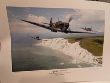 BATTLE OF BRITAIN DUNKIRK ALAN DEERE SPITFIRE MK1 LIMITED EDITION SIGNED PRINT picture