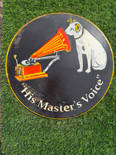 His Master's Voice Porcelain Advertising Sign 12'' Inches picture