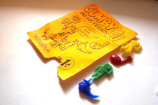 Vtg Gumball Charm Cracker Jack HK RARE GUMBY & FRIENDS RINGS + Card Vending toy picture