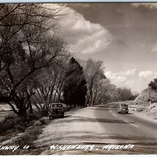 c1940s Wickenburg, AZ RPPC Highway 60 Road Street View Cars Real Photo PC A113 picture