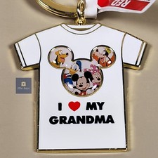 NEW Disney Parks I Love My Grandma T-Shirt Keychain Bag Charm Mickey & Friends picture