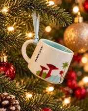 Starbucks You Are Here 2016 Mini Mug Christmas Ornament 2 oz w/ Original Box picture