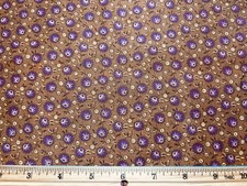 Antique Vintage Cotton Sateen Fabric Late 1800s Purple Floral 34w 1/2yd picture