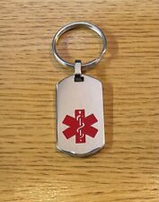 Medical Alert ID Keychain  - FREE ENGRAVING / WALLET CARD & SHIPPING-USA picture