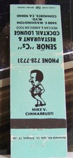 Rare Vintage Matchbook Cover E2 California Commerce Senor Cs Mike V Cimmarrusti picture