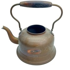 Vintage Copper Tea Pot Kettle for Home & Outdoor Gooseneck Made in Holland picture