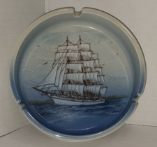 Vintage Nautical SHIP - BOAT Round Ashtray - Otagiri JAPAN - Never Used -Tobacco picture