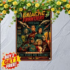 Futuristic Retro Sci-Fi Metal Sign Vintage Outer Space Tin Wall Art 8x12 picture