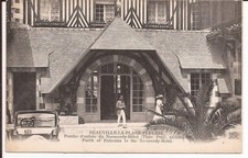 Old postcard 14 DEAUVILLE LA PLAGE FLEURIE Entrance porch of the Normandy Hotel picture