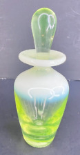 Studio Art Glass Vaseline Opalescent Perfume Decanter Signed by DAC-WGC picture