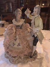 Dresden Lace Sandizell Höffner Courting Couple Figurine Germany Lot Vintage picture