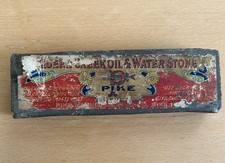 Antique PIKE Queer Creek Oil & Water Stone Original Label picture