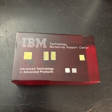 IBM Advanced Technology Acrylic Paperweight Red Gold Silver 1979 Vintage Chips picture
