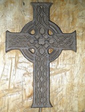 Cast Iron VICTORIAN Style CELTIC Wall Cross Rustic Decorative Finish Home Decor picture