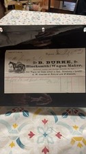1886 B. Burke Blacksmith & Wagon Maker Invoice picture