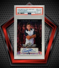 Charlie Sheen *1/1* Auto 2026 Leaf Metal Pop Century Purple Kaleidoscope PSA 10 picture