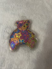 Vintage UltraRare Lisa Frank Vibrant Multicolor Blossom Bear Puffy 90s Keychain picture