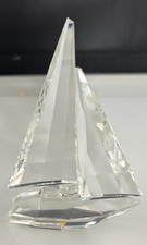 Swarovski Crystal Sail Boat Figurine Clear Nautical Decor Chipped Broken Sail picture
