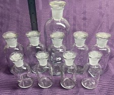 KIMAX & PYREX Lot Of 10 Apothecary Bottles w/ Ground Stoppers picture