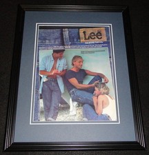 1985 Lee Stonewash Dungaree Jeans Framed 11x14 ORIGINAL Vintage Advertisement picture